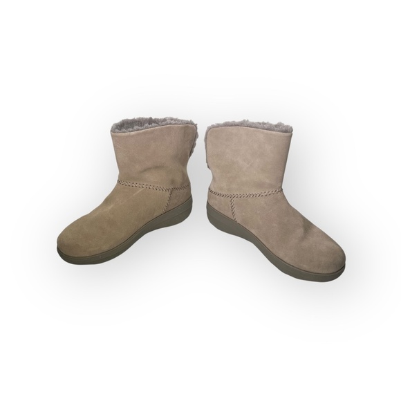 FITFLOP Boots Women's 8.5 Mukluk Shorty III B07-821 Suede Ankle Desert Taupe - Picture 3 of 7